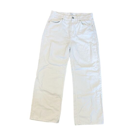 Hudson Jeans Rosie High Rise Wide Leg Crop Pant, Linen Blend, White, Sz 27 - Picture 2 of 4